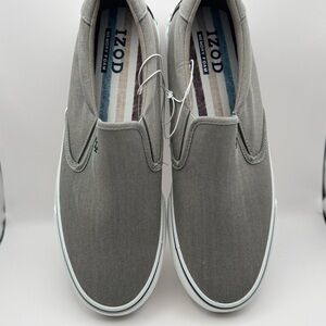 Izod Men's Grey Slip-On Sneakers- 10.5